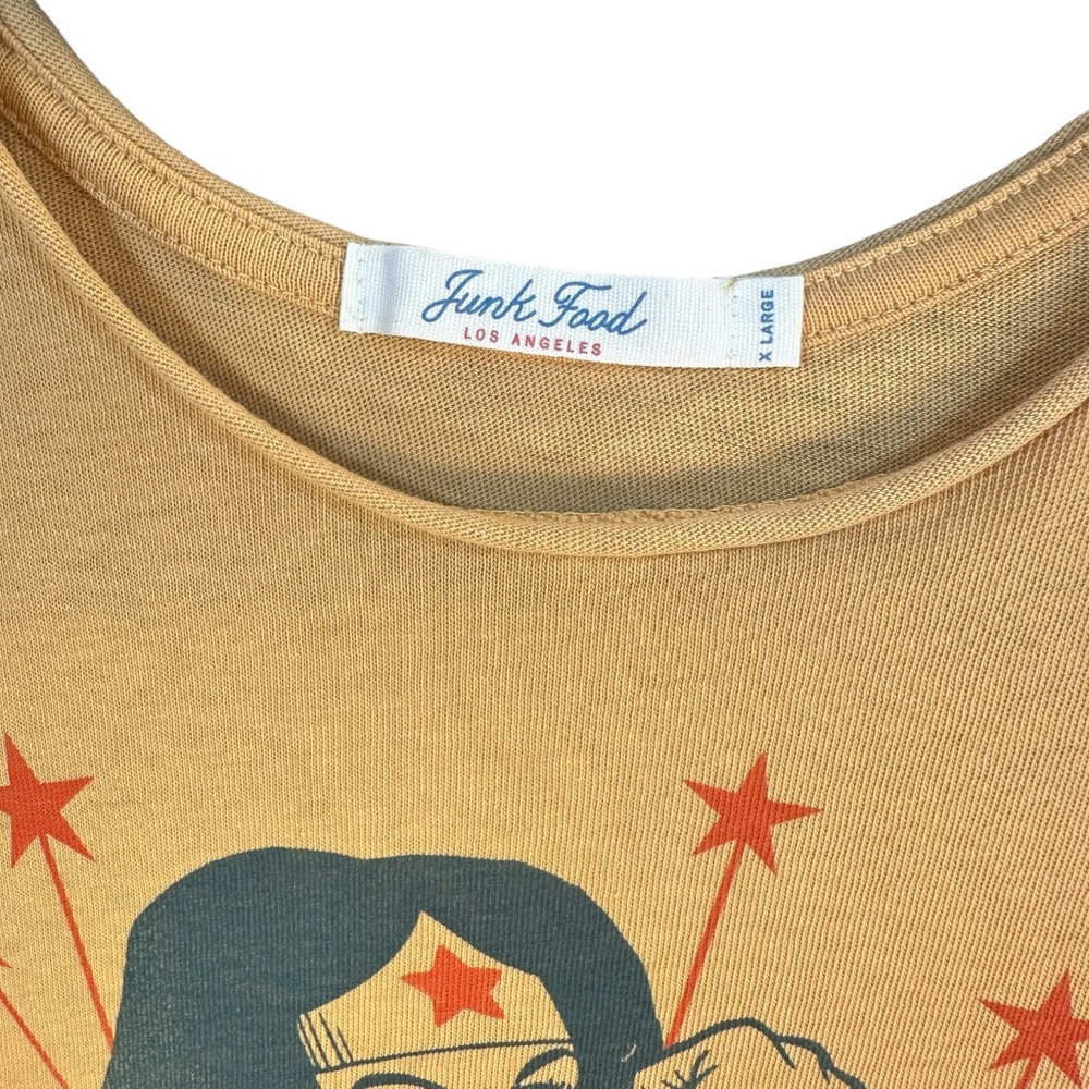 Junk Food Wonder Woman TShirt Girls XL Golden Mustard New Legendary New - Picture 3 of 6
